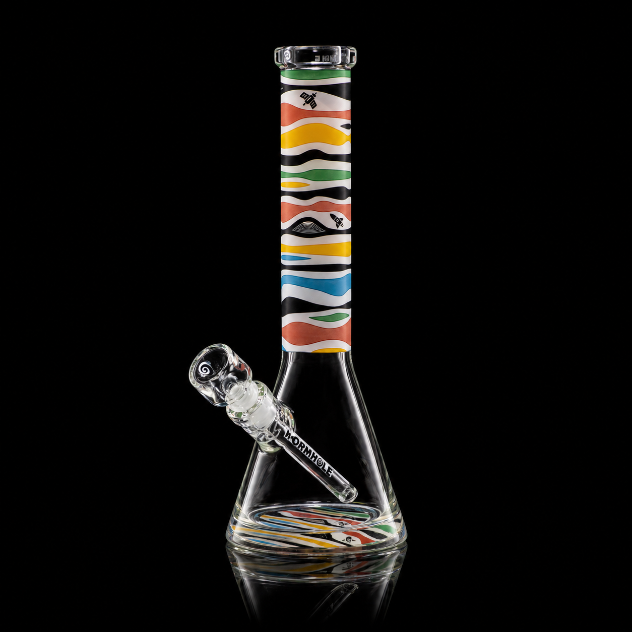 Wormhole Glass Retro Saturn 14″ 9mm Clear Beaker Bong