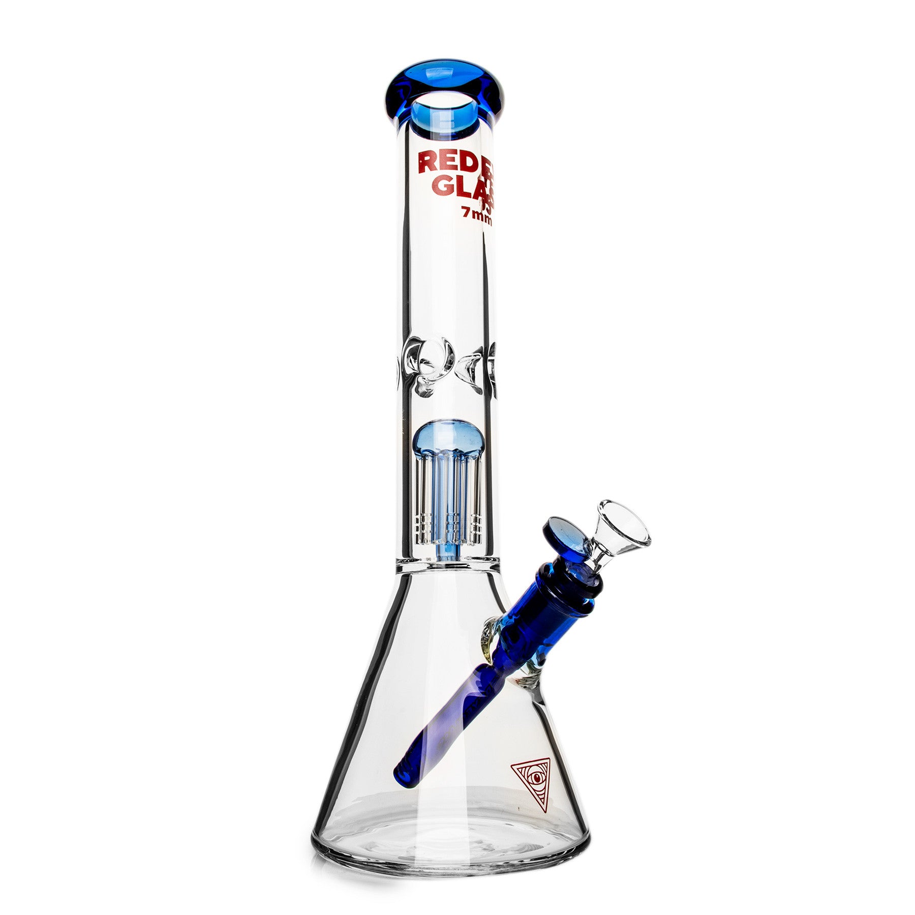 Pipe à eau Red Eye Glass 15" 7 mm d'épaisseur Wildwood à double chambre et base bécher