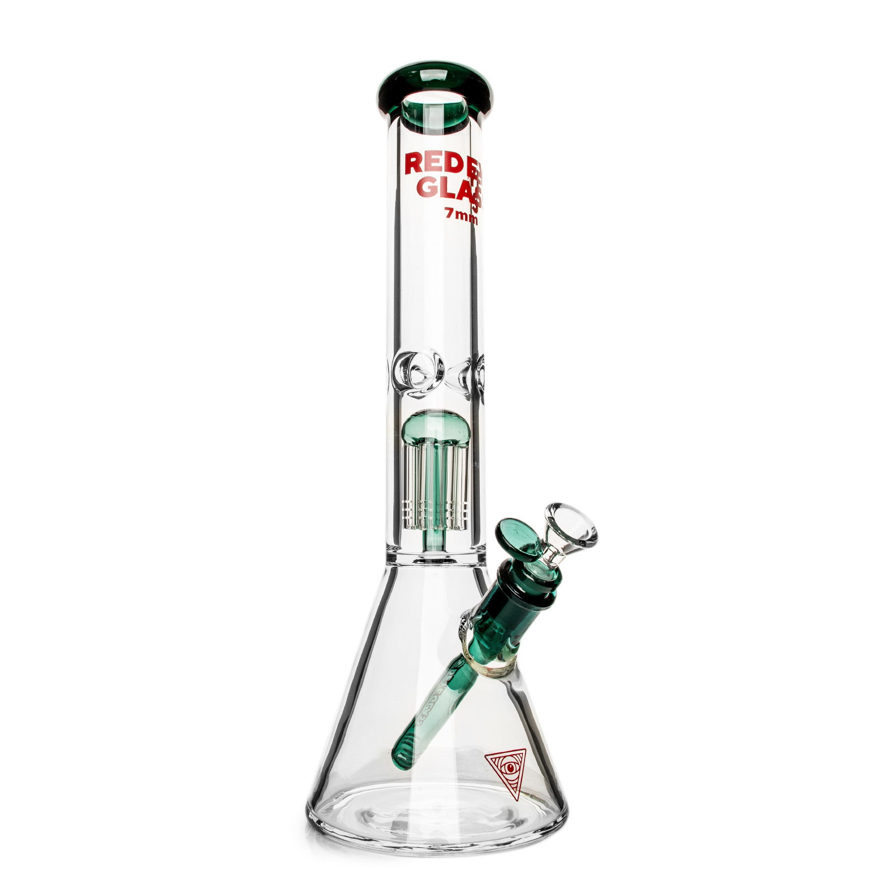 Pipe à eau Red Eye Glass 15" 7 mm d'épaisseur Wildwood à double chambre et base bécher