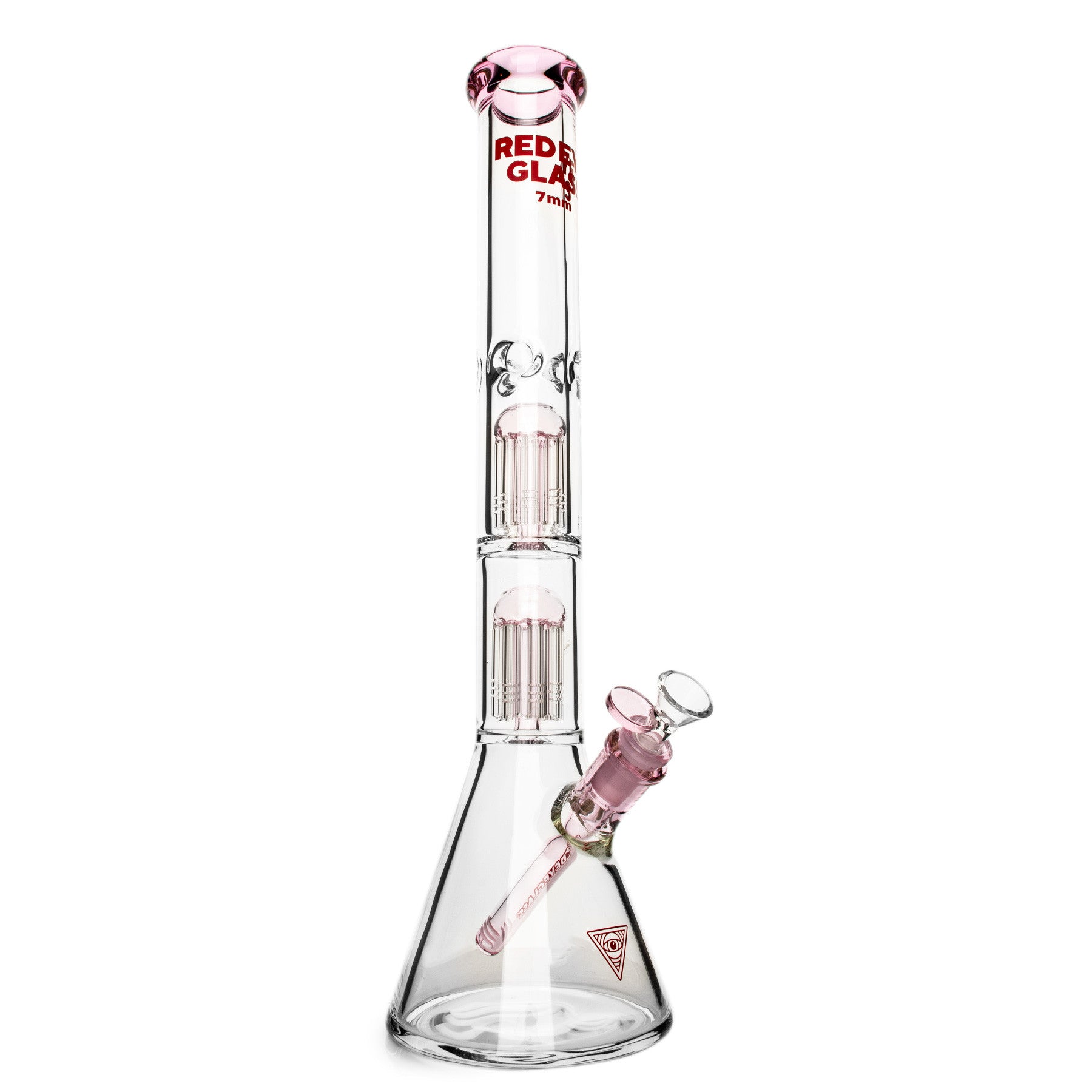 Pipe à eau RED EYE GLASS® 18" 7 mm d'épaisseur en bois sauvage à triple chambre et base bécher 