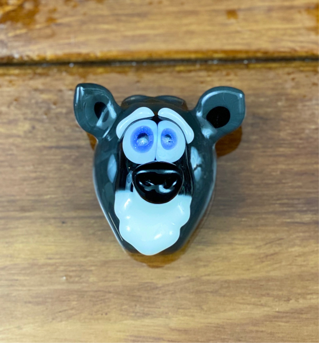 Green Belt Glass Friendly Raccoon Pendant