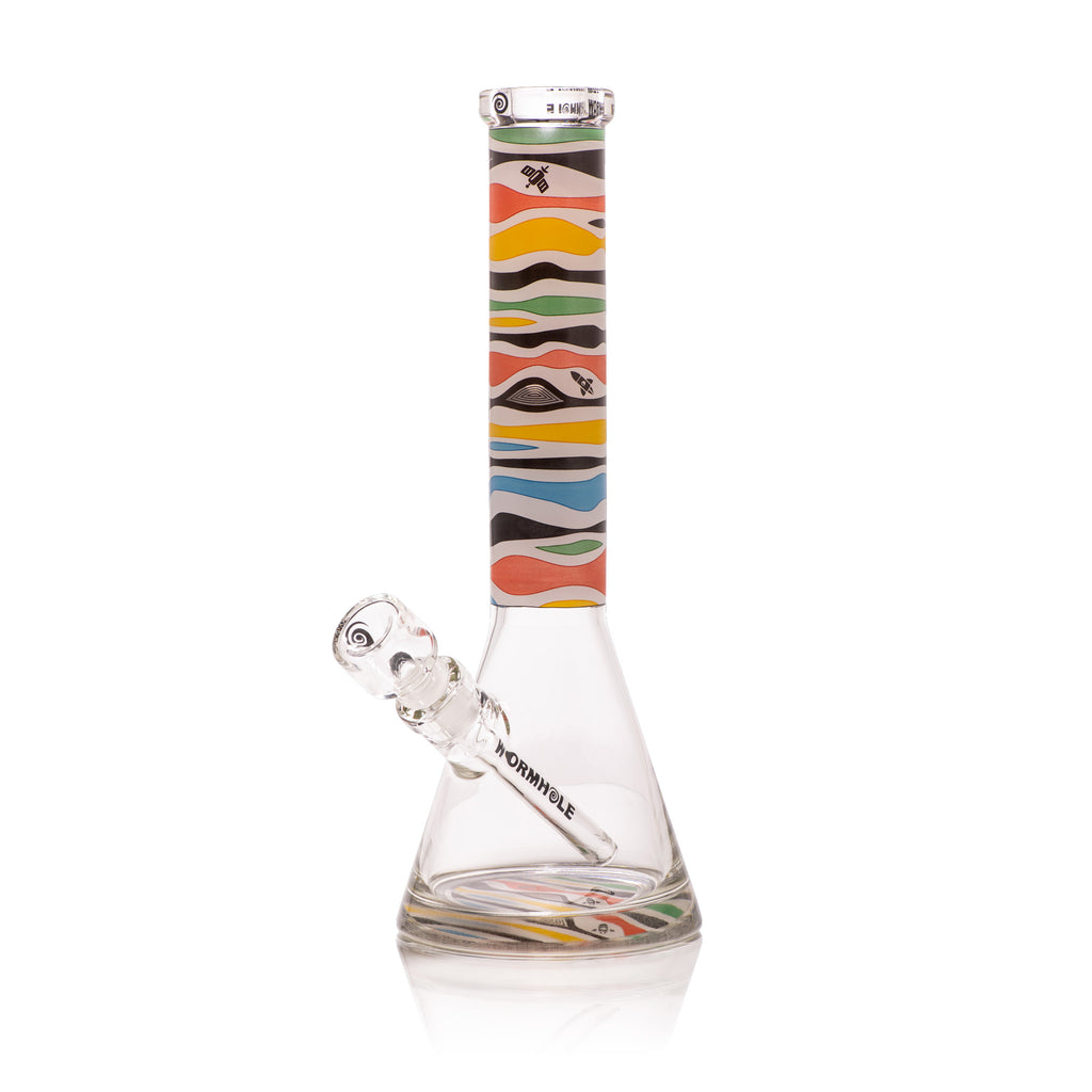 Wormhole Glass Retro Saturn 14″ 9mm Clear Beaker Bong