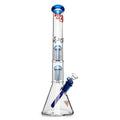 Pipe à eau RED EYE GLASS® 18" 7 mm d'épaisseur en bois sauvage à triple chambre et base bécher 