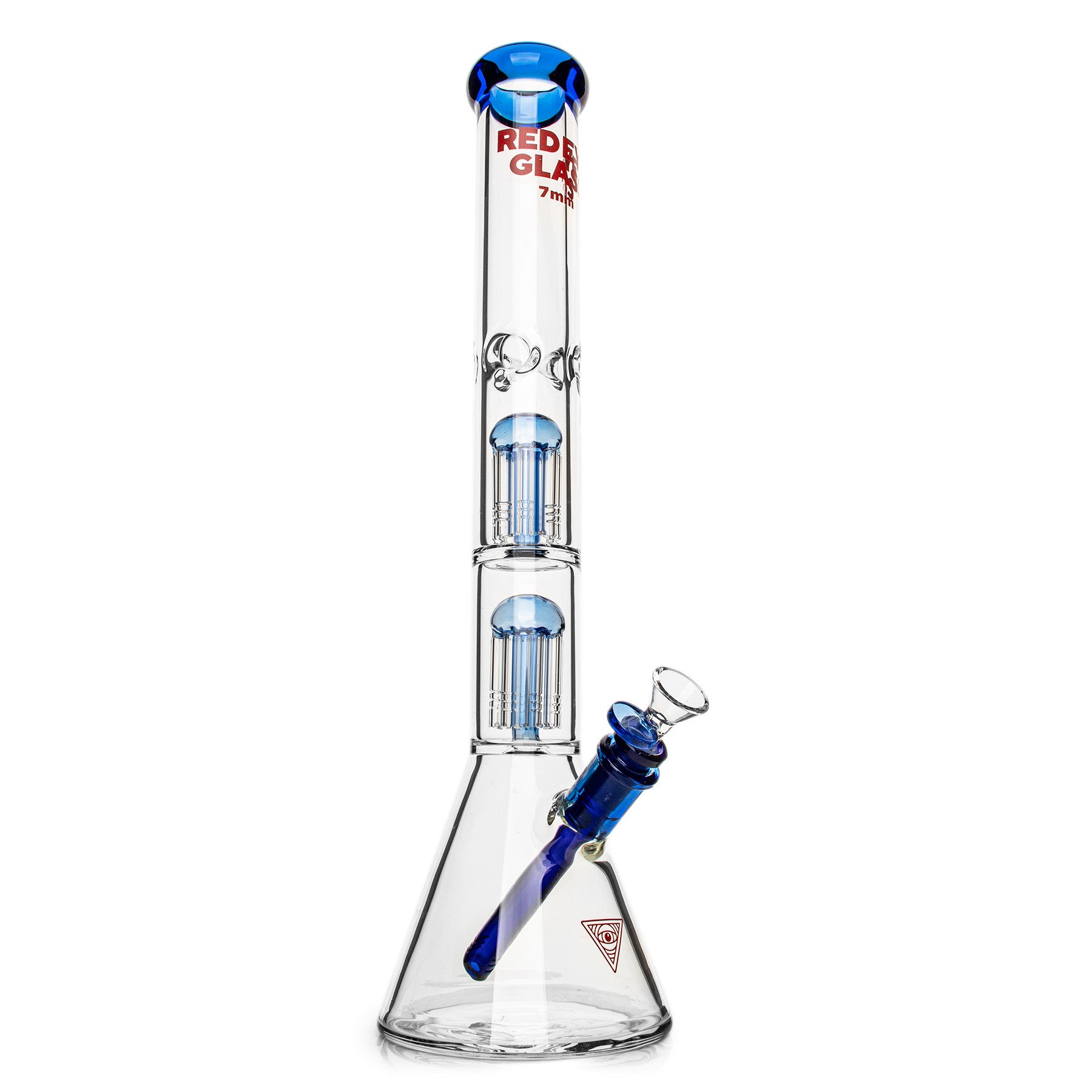 Pipe à eau RED EYE GLASS® 18" 7 mm d'épaisseur en bois sauvage à triple chambre et base bécher 