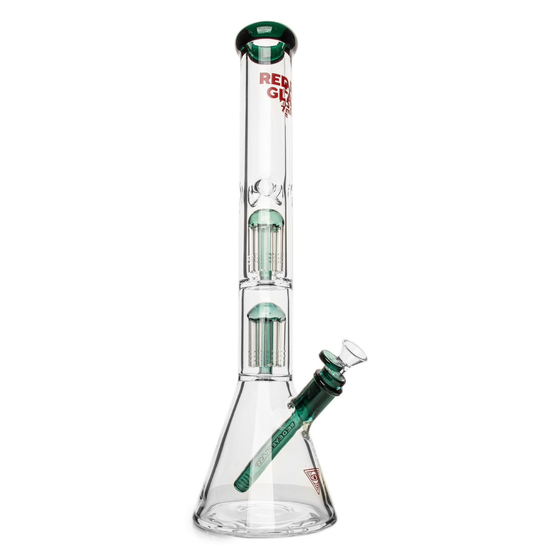 Pipe à eau RED EYE GLASS® 18" 7 mm d'épaisseur en bois sauvage à triple chambre et base bécher 