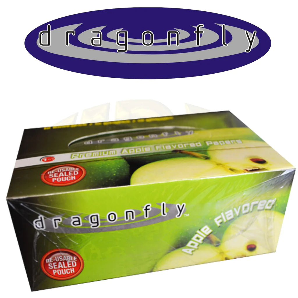 Papiers à rouler Dragonfly Premium saveur pomme - Boîte complète 