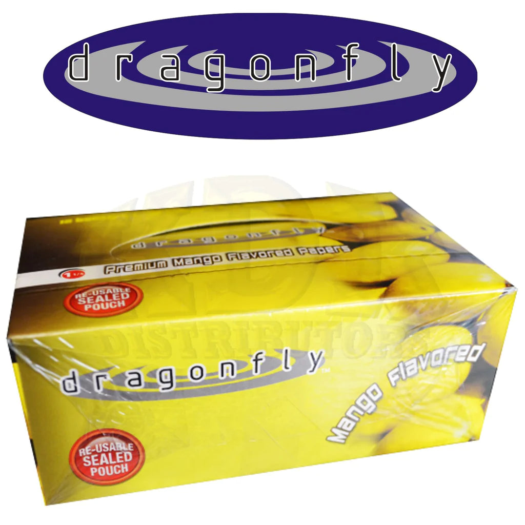 Papiers à rouler Dragonfly Premium saveur mangue - Boîte complète 