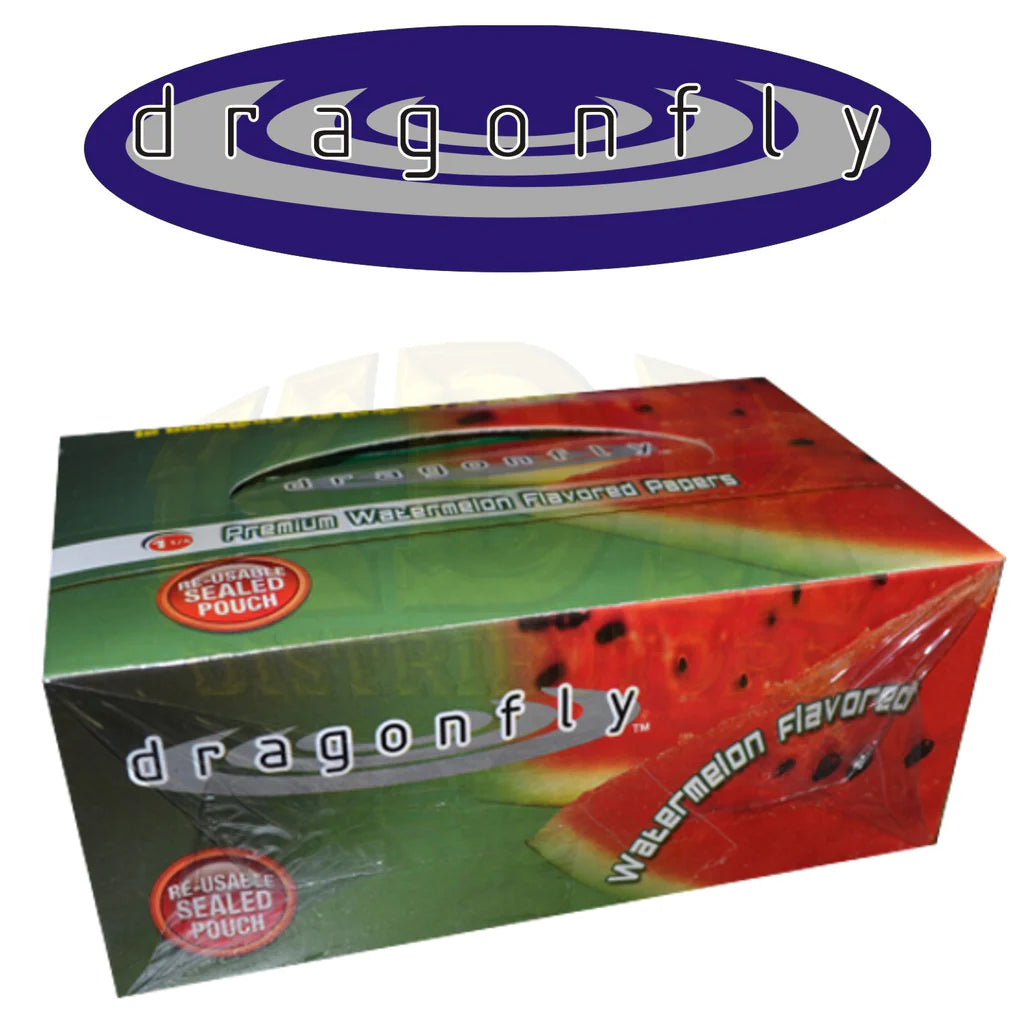Papiers à rouler Dragonfly Premium saveur pastèque - Boîte complète 