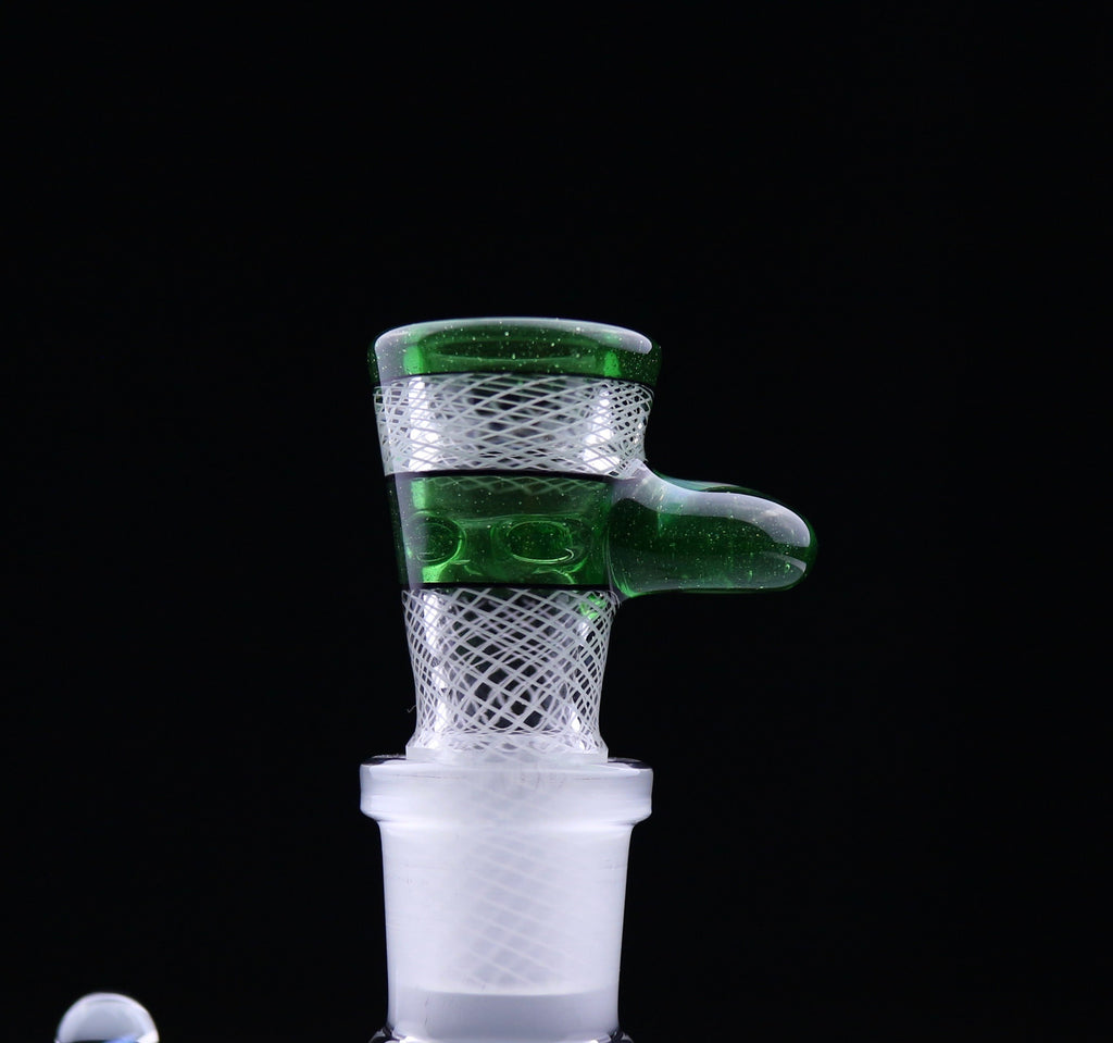 J-Honey Glassworks 18 mm Full Retti avec accent de couleur et opale - 4 trous