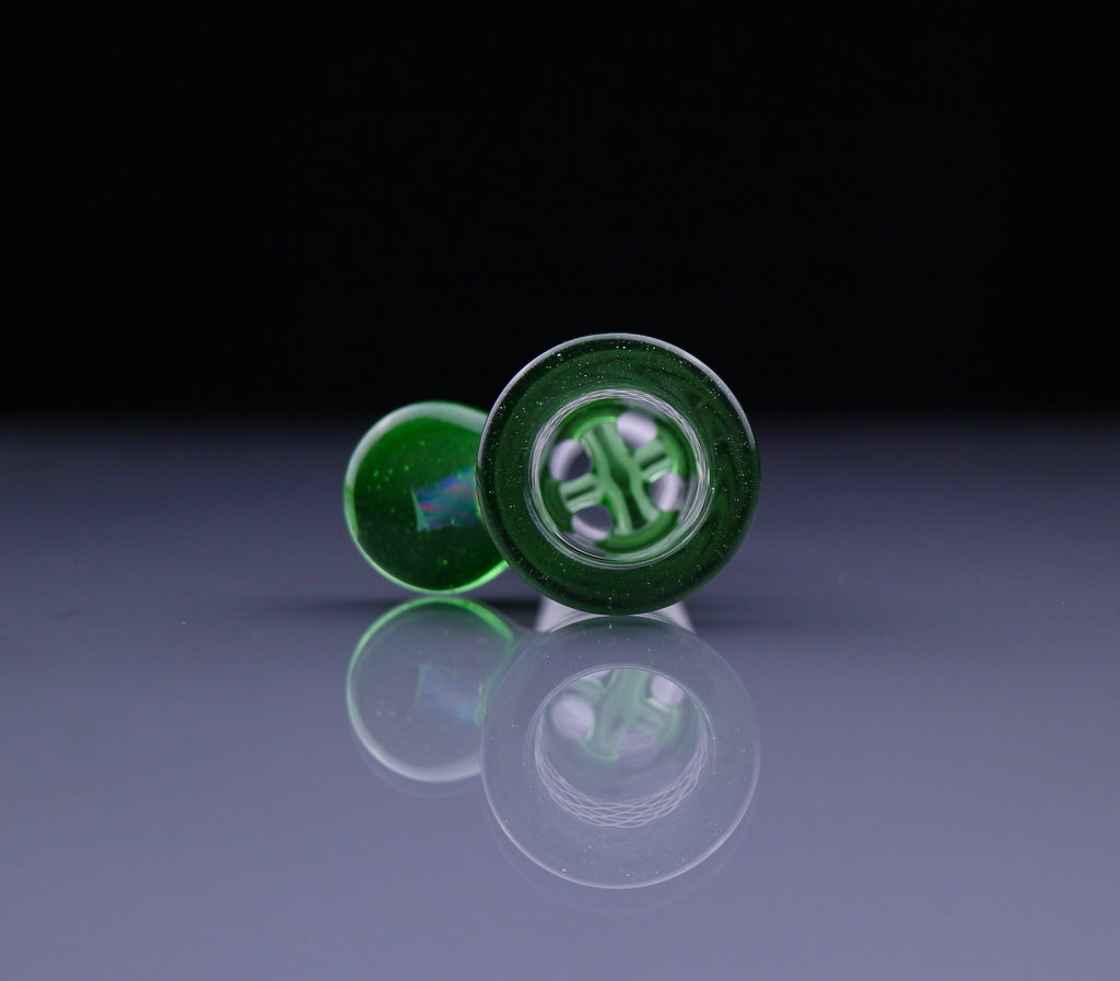 J-Honey Glassworks 18 mm Full Retti avec accent de couleur et opale - 4 trous