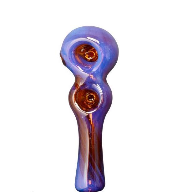 RED EYE GLASS 4.5" Twice Baked Hand Pipe W/2 Bowls & Ash Catcher Mouthpiece