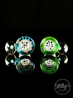 Green Belt Glass 18mm Wig Wag Ash Catcher Sets