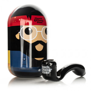 CHEECH & CHONG GLASS 5.5" Dave's Not Here, Man Sherlock Hand Pipe in Collectible Tin (Limited Edition)