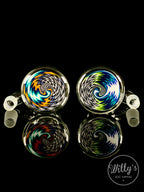 Green Belt Glass 18mm Wig Wag Ash Catcher Sets