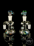 Green Belt Glass 18mm Wig Wag Ash Catcher Sets