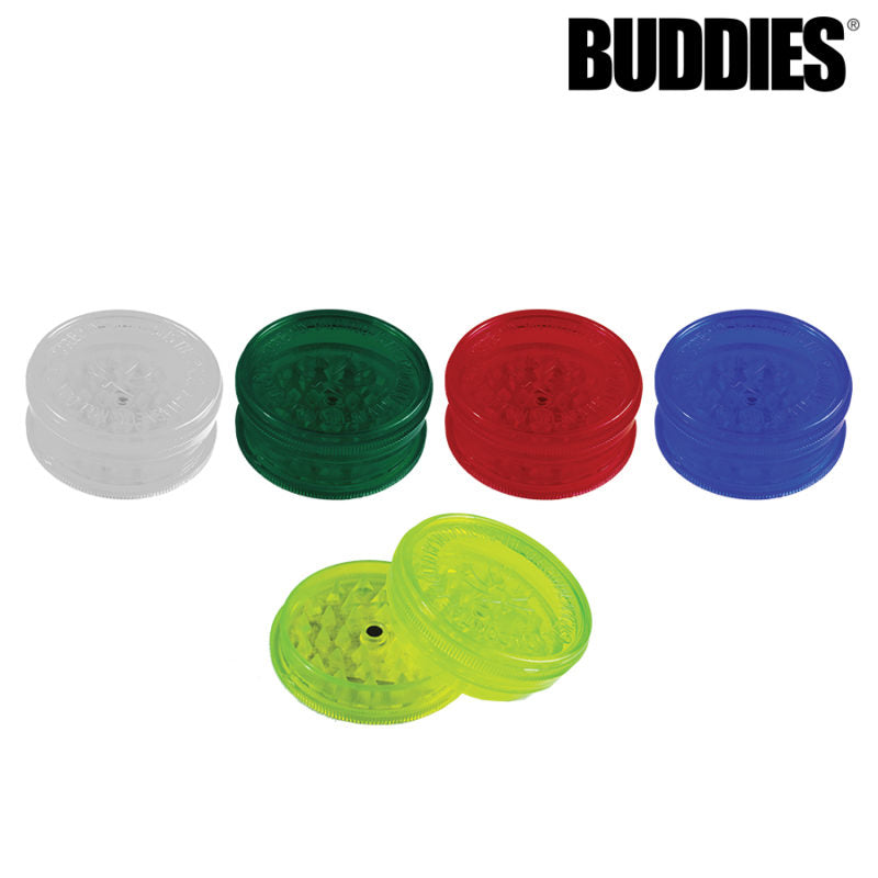 BUDDIES­­ PLASTIC MAGNETIC GRINDER W/ SCREEN - 2 PC