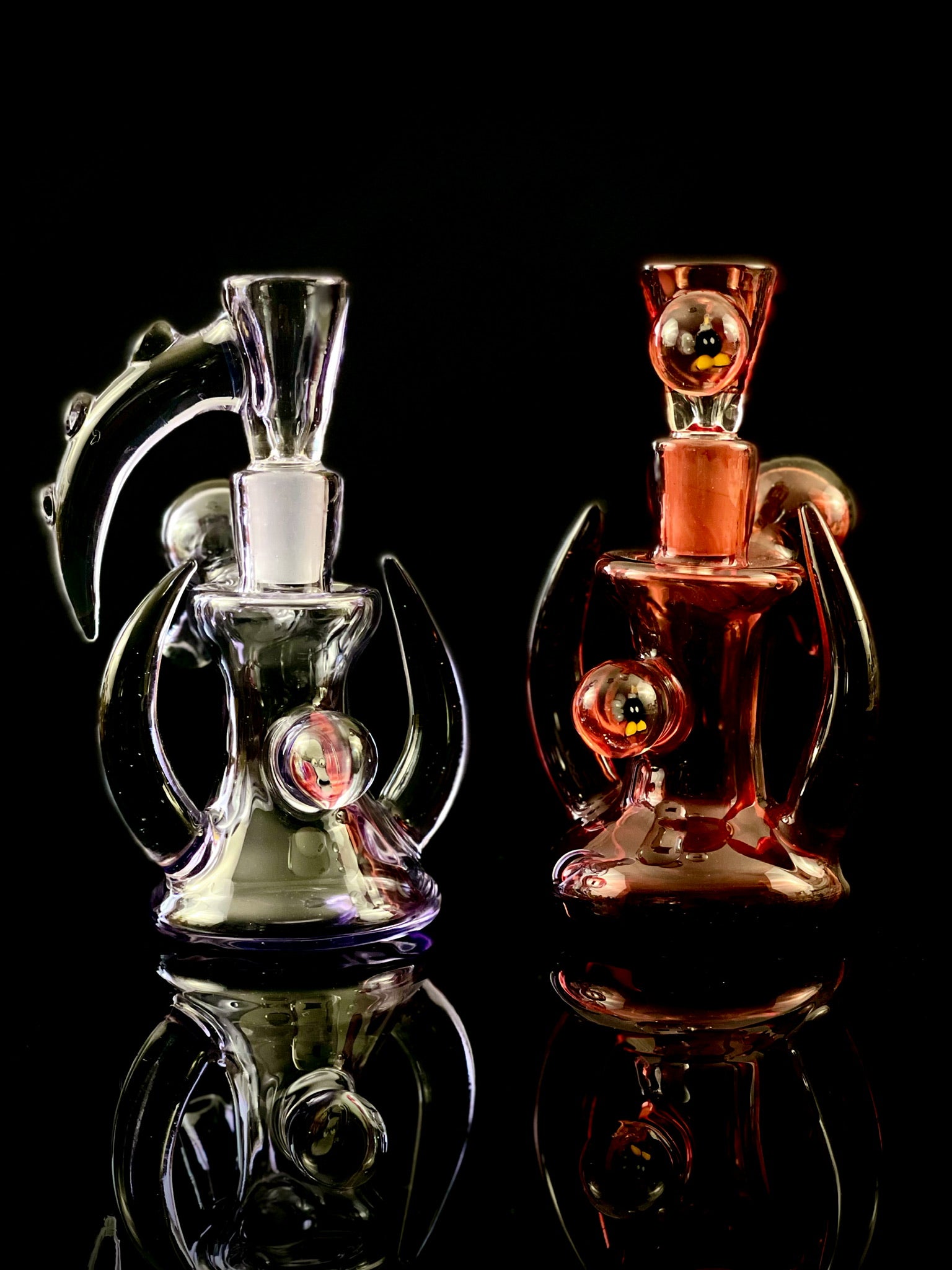 Récupérateur de cendres en verre coloré Green Belt avec cornes - 14 mm