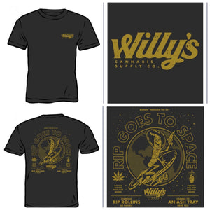 Willy's Cannabis Supply Co. "Rip Goes to Space" Double Sided T-Shirt