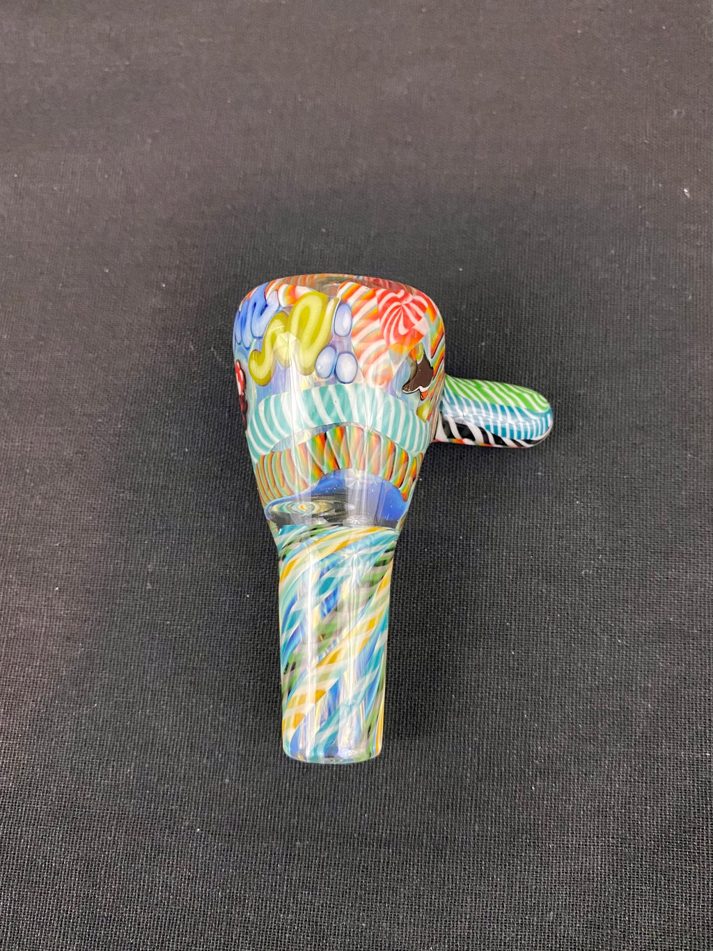Bol à piston en verre effet pierre tombale 18 mm - Rolling Stones et poignée en canne