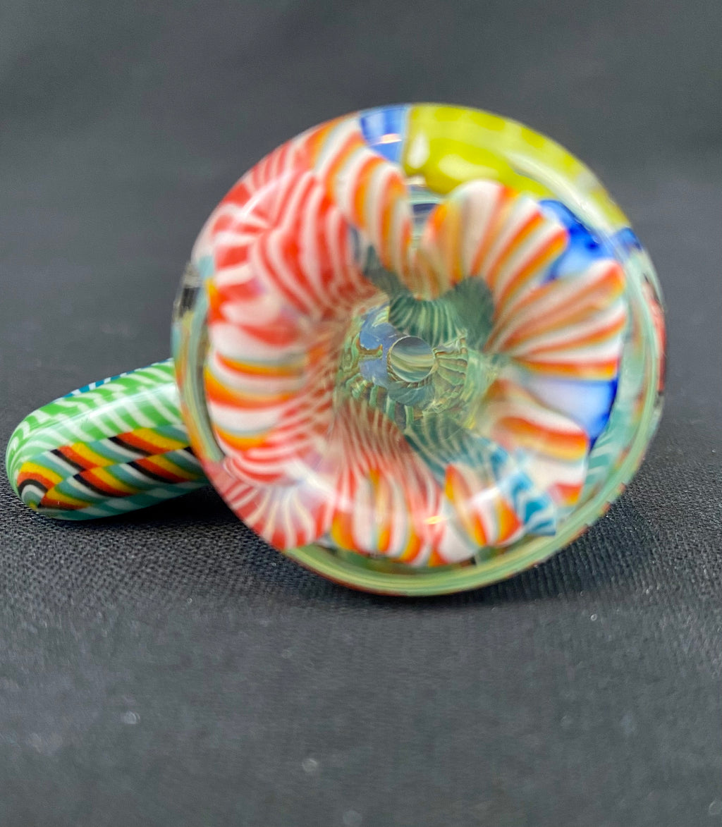 Bol à piston en verre effet pierre tombale 18 mm - Rolling Stones et poignée en canne