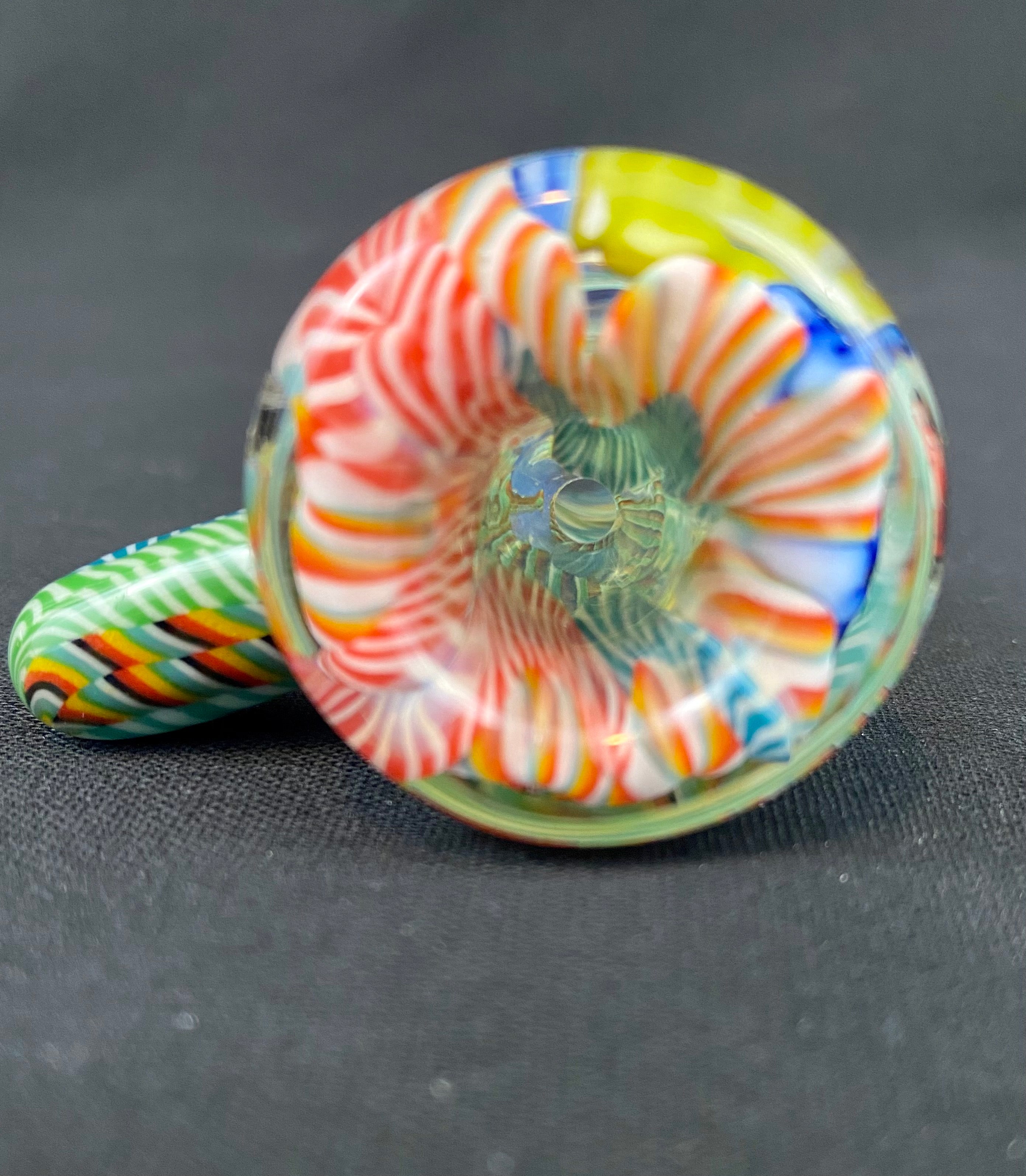 Bol à piston en verre effet pierre tombale 18 mm - Rolling Stones et poignée en canne