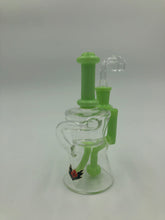 Red Eye Glass 6.5" Tall Knight Concentrate Recycler W/UFO Perc & Quartz Banger
