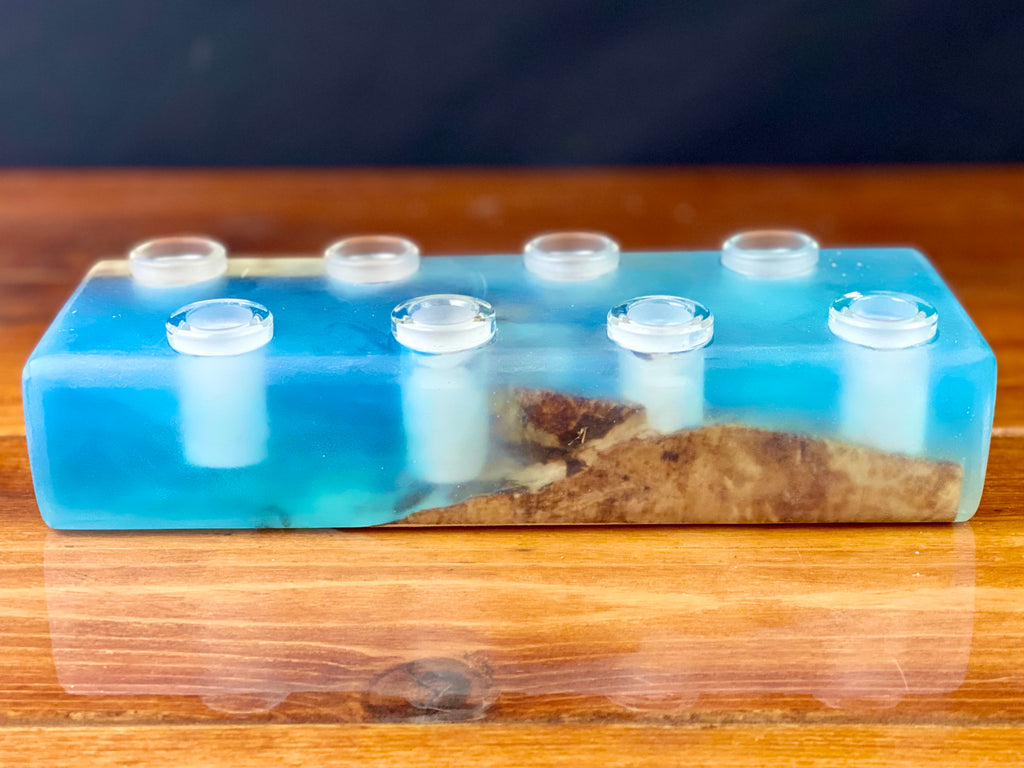 Lost Tree 8 Hole Mix 4-14mm & 4-18mm Epoxy Resin Slide/Bowl Holder