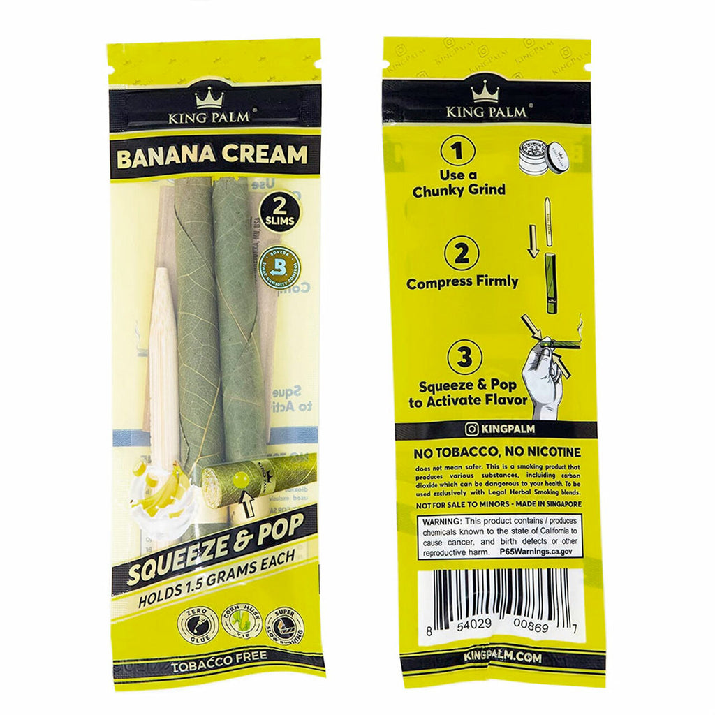 King Palm Slim Pre-Roll Pouch - Banana - 2 Pack
