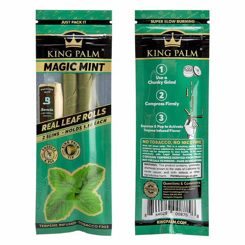 King Palm Slim Pre-Roll Pouch - Magic Mint - 2 Pack