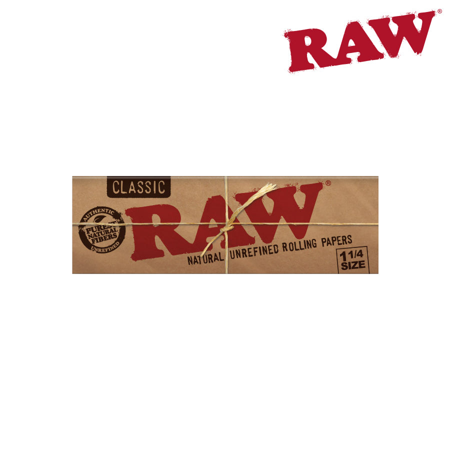 Raw Classic 1 1/4 size Natural Unrefined Hemp Papers