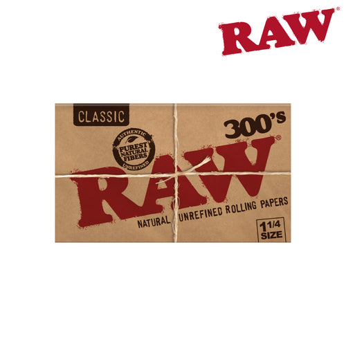 Raw Classic Natural Unrefined Hemp 300 Rolling Papers 1 1/4 Size Pack/300