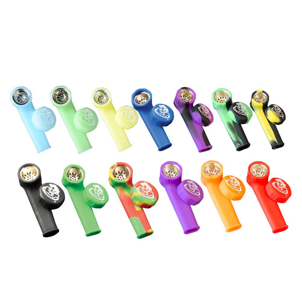 LIT Silicone Hand Pipe with Metal Bowl Piece
