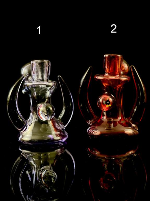 Récupérateur de cendres en verre coloré Green Belt avec cornes - 14 mm