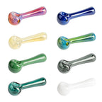 Red Eye Glass Solid Colour Spoon Hand Pipe With Built-In Ash Catcher Mouthpiece