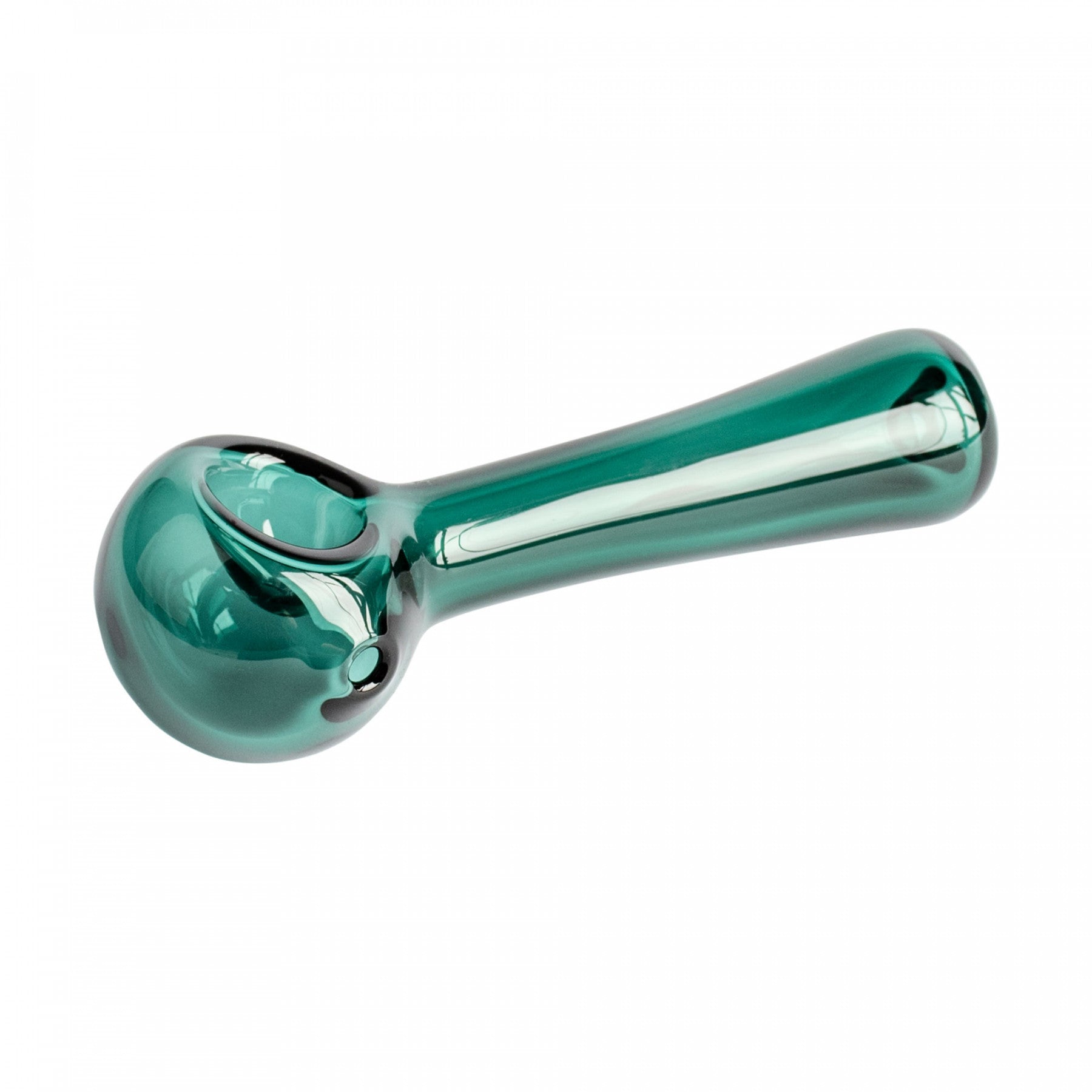 Red Eye Glass Solid Colour Spoon Hand Pipe With Built-In Ash Catcher Mouthpiece