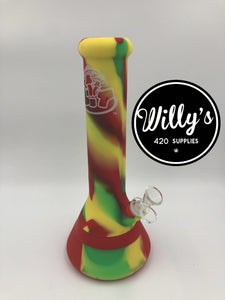 LIT Silicone 12" Tall Beaker Water Pipe w/ Downstem & Bowl